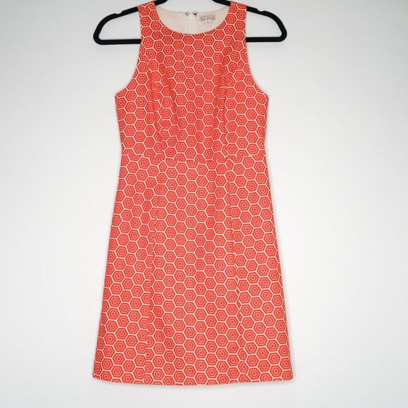 GAP Womens Mini Dress Size 0 Orange‎ Geometric Retro 60s Event Office - Picture 1 of 8